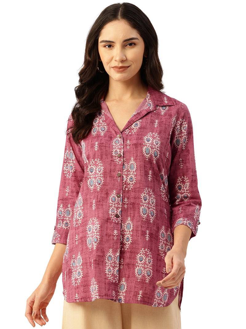 Versatile Collared Shirt with 3/4 Sleeves for Women – Elegant & Casual