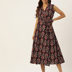 Floral Wrap Angrakha Dress – Lightweight Sleeveless Cotton Perfection