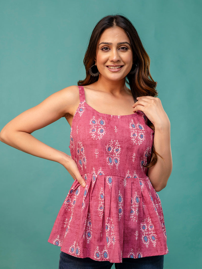 Strappy Peplum Top – Flattering Fit, All-Day Comfort, Sizes XS–XXL.