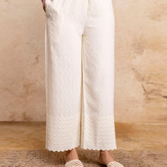 Graceful Rayon Embroidered Palazzos with Elegant Wide-Leg Fit