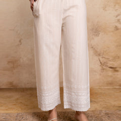 Women’s Cotton Embroidered Wide-Leg Palazzos | Soft, Breathable & Elegant