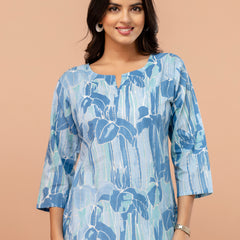 Elegant Printed Short Kurti – Soft Cotton, Everyday Style, Sizes S–XXL.