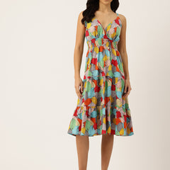 Women’s Floral Print Rayon Flared Dress | Soft & Lightweight | Casual Fit | Sizes XS–XXL