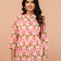 Elegant Mandarin Collar Printed Tunic – Stylish & Comfortable, Sizes