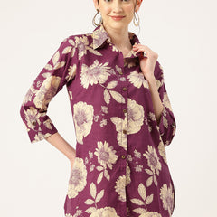 Versatile Collared top with 3/4 Sleeves for Women – Elegant & Casual