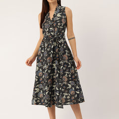Floral Wrap Angrakha Dress – Lightweight Sleeveless Cotton Perfection
