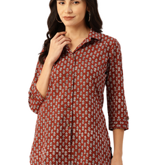 Versatile Collared Shirt with 3/4 Sleeves for Women – Elegant & Casual