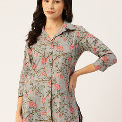 Versatile Collared Shirt with 3/4 Sleeves for Women – Elegant & Casual