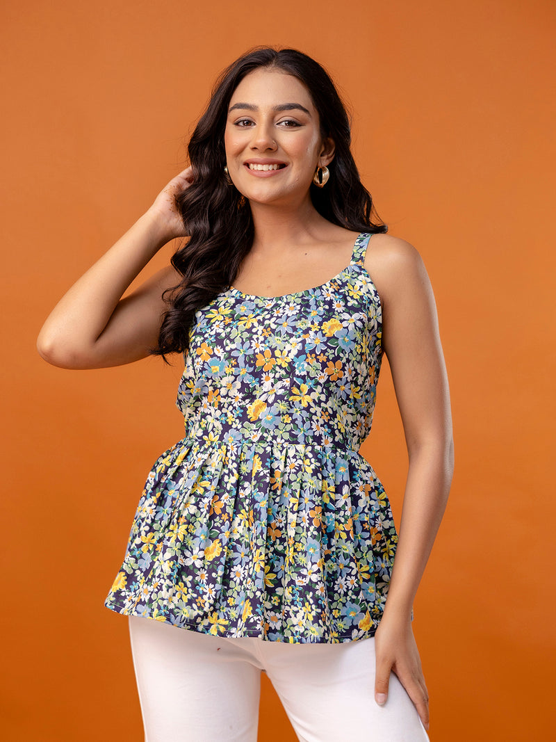 Strappy Peplum Top – Flattering Fit, All-Day Comfort, Sizes XS–XXL.