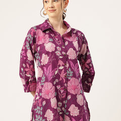 Versatile Collared Shirt with 3/4 Sleeves for Women – Elegant & Casual