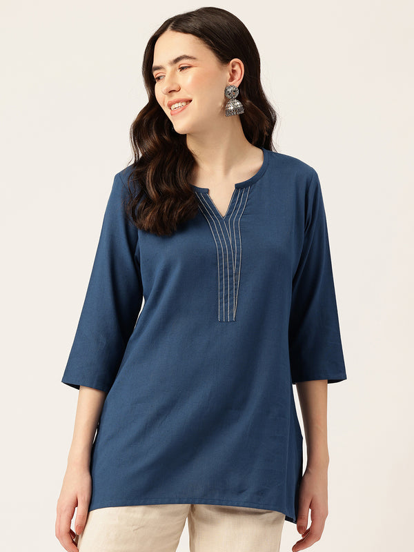 Elegant Short Kurti for Women – 3/4 Sleeves | Round Neck |