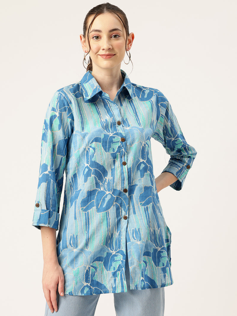 Versatile Collared top with 3/4 Sleeves for Women – Elegant & Casual