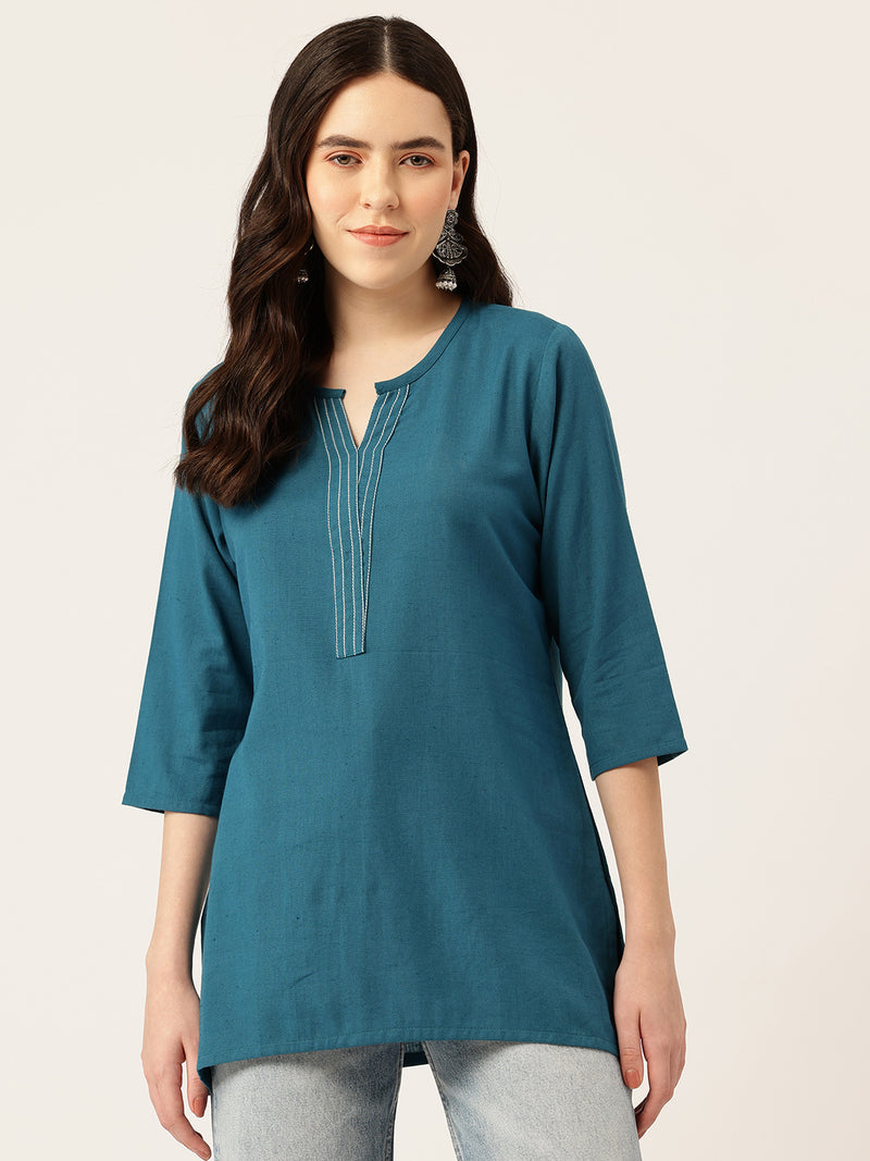Elegant Short Kurti for Women – 3/4 Sleeves | Round Neck |