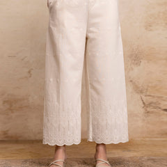 Women’s Cotton Embroidered Wide-Leg Palazzos | Soft, Breathable & Elegant