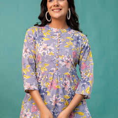 Tunic – Mandarin Collar, 3/4 Sleeves, Flattering Fit (Sizes S–XXL)