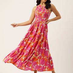 Women’s Floral Print Rayon Flared Dress | Soft & Lightweight | Casual Fit | Sizes XS–XXL