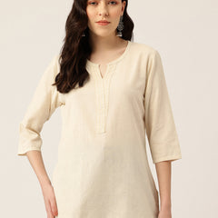 Elegant Short Kurti for Women – 3/4 Sleeves | Round Neck |