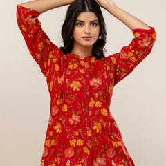 Elegant Mandarin Collar Printed Tunic – Stylish & Comfortable, Sizes