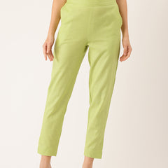 Cotton Pants - Double Pockets, Adjustable Waist, and Ankle-Length Fit