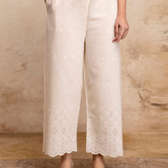 Women’s Cotton Embroidered Wide-Leg Palazzos | Soft, Breathable & Elegant