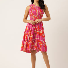 Women’s Floral Print Rayon Flared Dress | Soft & Lightweight | Casual Fit | Sizes XS–XXL