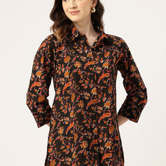 Versatile Collared top with 3/4 Sleeves for Women – Elegant & Casual