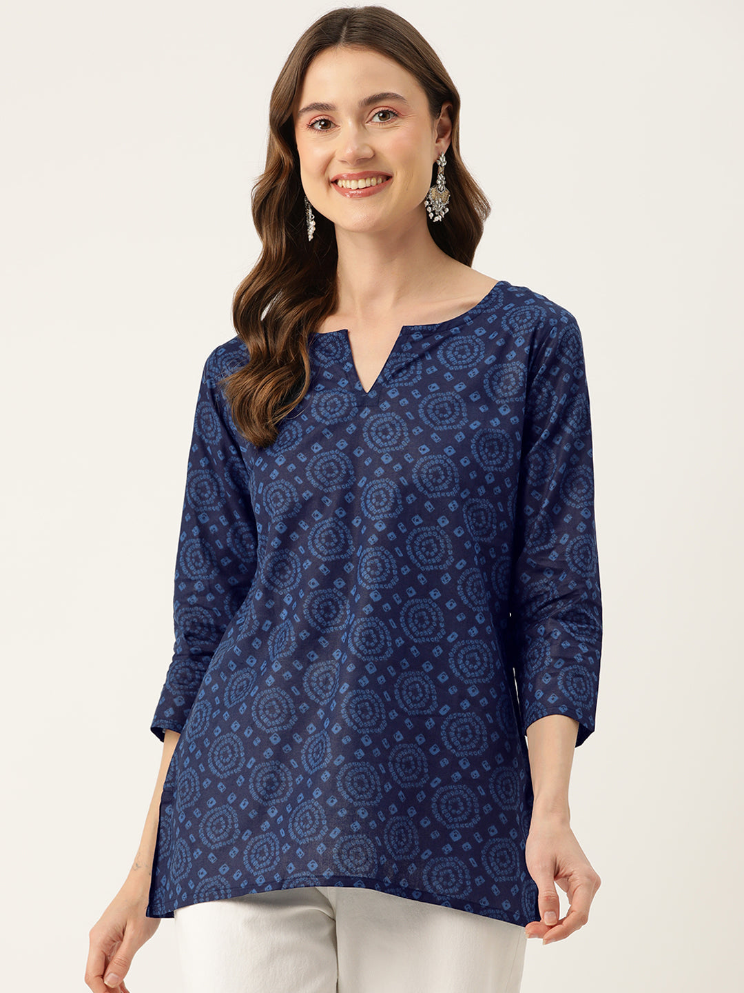 Feranoid Big V-Neck Kurti FRKT6407