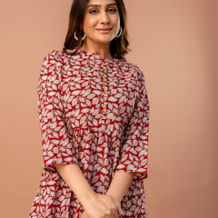 Top – Mandarin Collar, 3/4 Sleeves, Flattering Fit (Sizes S–XXL)