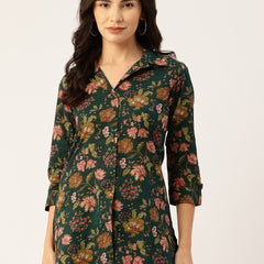 Versatile Collared Shirt with 3/4 Sleeves for Women – Elegant & Casual