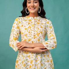 Tunic – Mandarin Collar, 3/4 Sleeves, Flattering Fit (Sizes S–XXL)