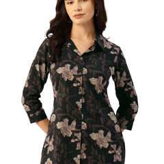 Versatile Collared Shirt with 3/4 Sleeves for Women – Elegant & Casual