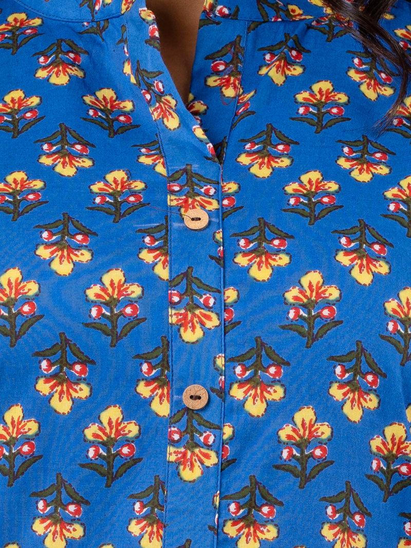 Feranoid Straight Knee Length Blue Colour Kurta For Women