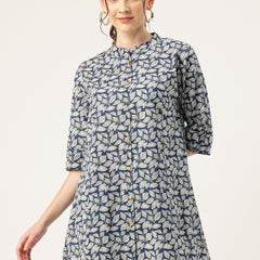 Printed Mandarin Collar top – Casual & Chic