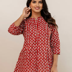 Elegant Mandarin Collar Printed Tunic – Stylish & Comfortable, Sizes