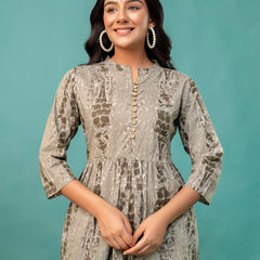 Tunic – Mandarin Collar, 3/4 Sleeves, Flattering Fit (Sizes S–XXL)