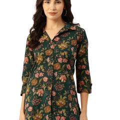 Versatile Collared Shirt with 3/4 Sleeves for Women – Elegant & Casual