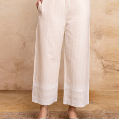 Women’s Cotton Embroidered Wide-Leg Palazzos | Soft, Breathable & Elegant