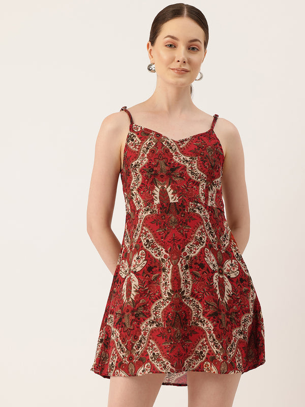 Women’s Floral Print Rayon Flared Dress | Soft & Lightweight | Casual Fit | Sizes XS–XXL