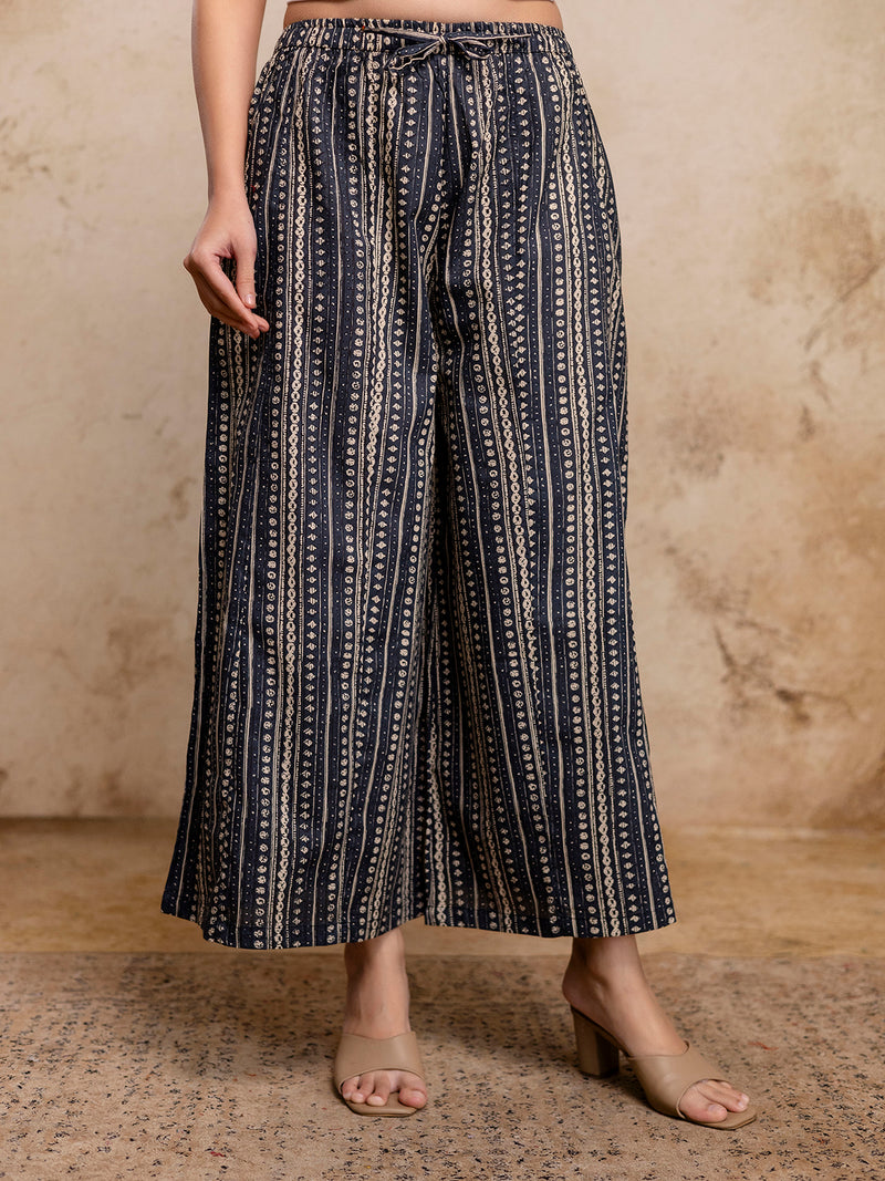 Women’s Elegant Cotton Printed Palazzos | Breathable & Flowy Fit