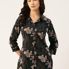 Versatile Collared Shirt with 3/4 Sleeves for Women – Elegant & Casual