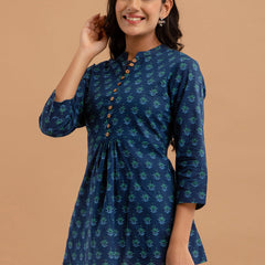Cotton Printed A-Line Short Tunic