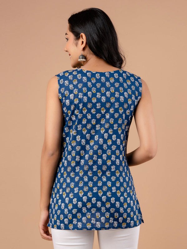 Cotton Printed Sleeveless Top