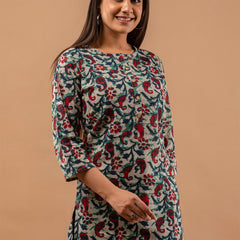Women Multi Cotton Printed Short Kurti