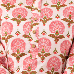 Women Pink Cotton Printed Short Kurti