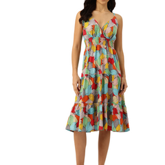 Women’s Floral Print Rayon Flared Dress | Soft & Lightweight | Casual Fit | Sizes XS–XXL