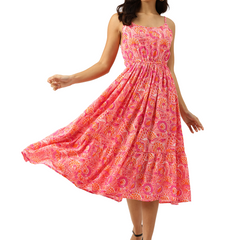 Women’s Floral Print Rayon Flared Dress | Soft & Lightweight | Casual Fit | Sizes XS–XXL