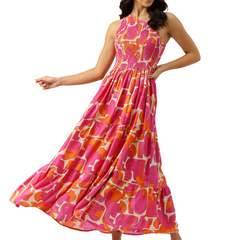 Women’s Floral Print Rayon Flared Dress | Soft & Lightweight | Casual Fit | Sizes XS–XXL