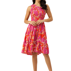 Women’s Floral Print Rayon Flared Dress | Soft & Lightweight | Casual Fit | Sizes XS–XXL