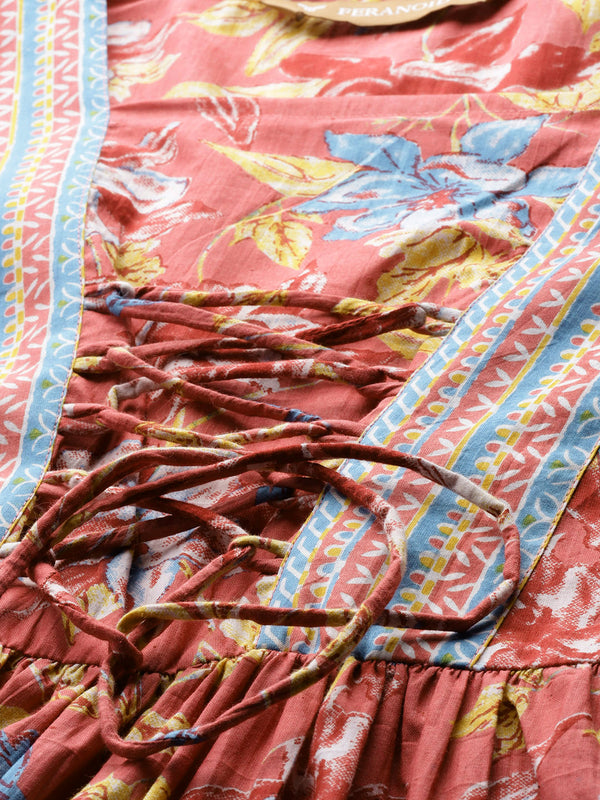 Princess Cut Top for Women - 3/4 Sleeves with Front Drawstrings