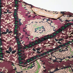 Straight Dupatta Sets - V-Neck, 3/4 Sleeves with Border Detailing, Elastic Waistband Pants with Pockets & Full-Length Dupatta (M-XXL)